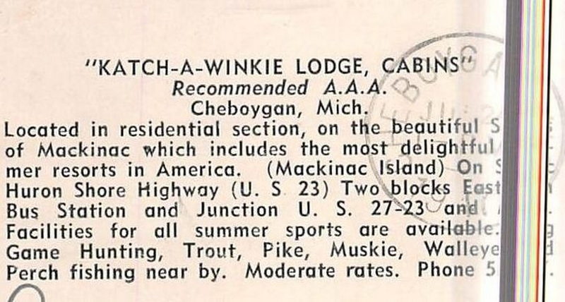 Katch-A-Winkie Lodge, Cabins - Vintage Postcard